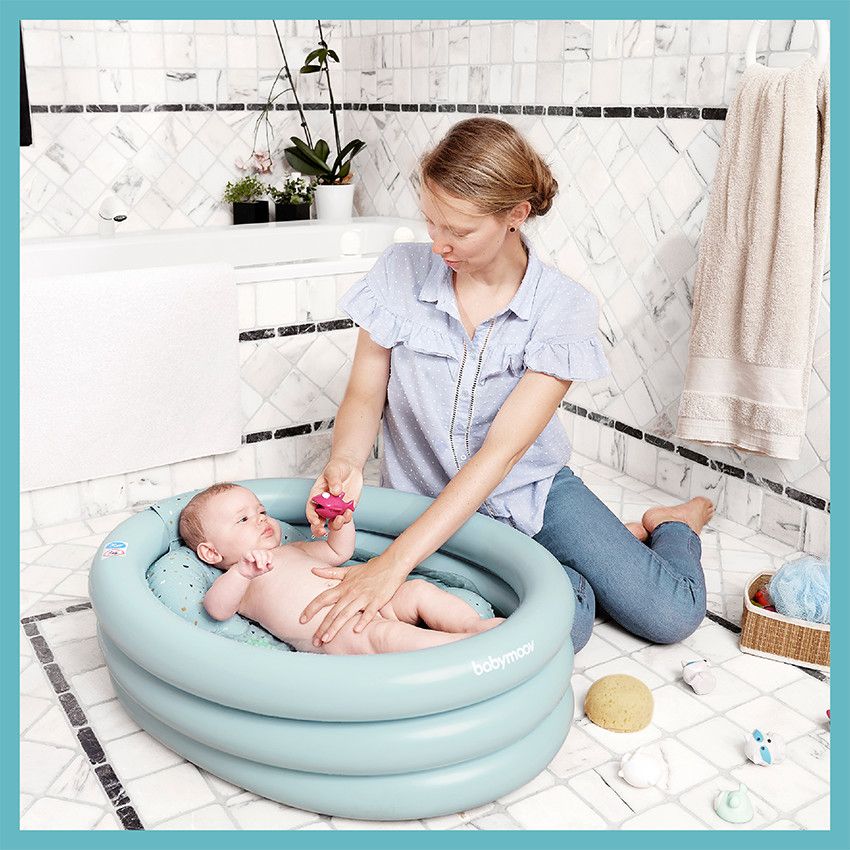 Baignoire gonflable évolutive Aquadots - Bleu - Ecru