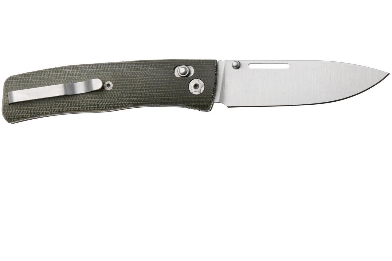 LionSteel NiNi NN1 CVG M390 Satin, Full Green Canvas Micarta, zakmes, Gianni Pauletta design