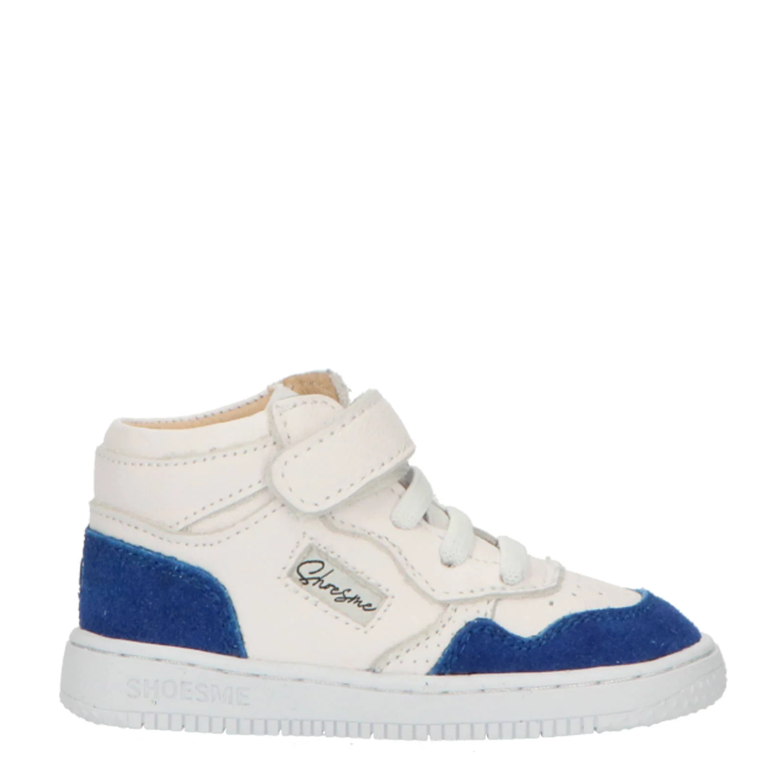 Shoesme leren sneakers wit/blauw