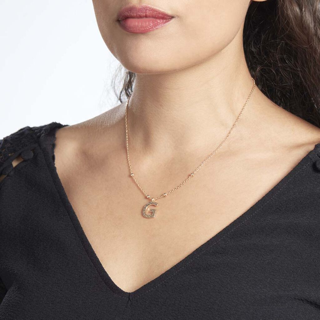 Collier Plaqué Or Jaune Lettra