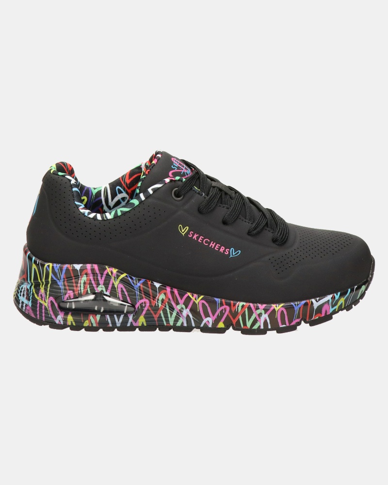 Skechers Uno Loving Love Lage sneakers  - zwart