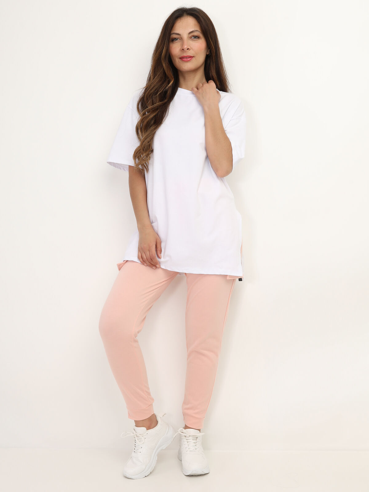 T-shirt oversize fendu sur les côtés- Blanc