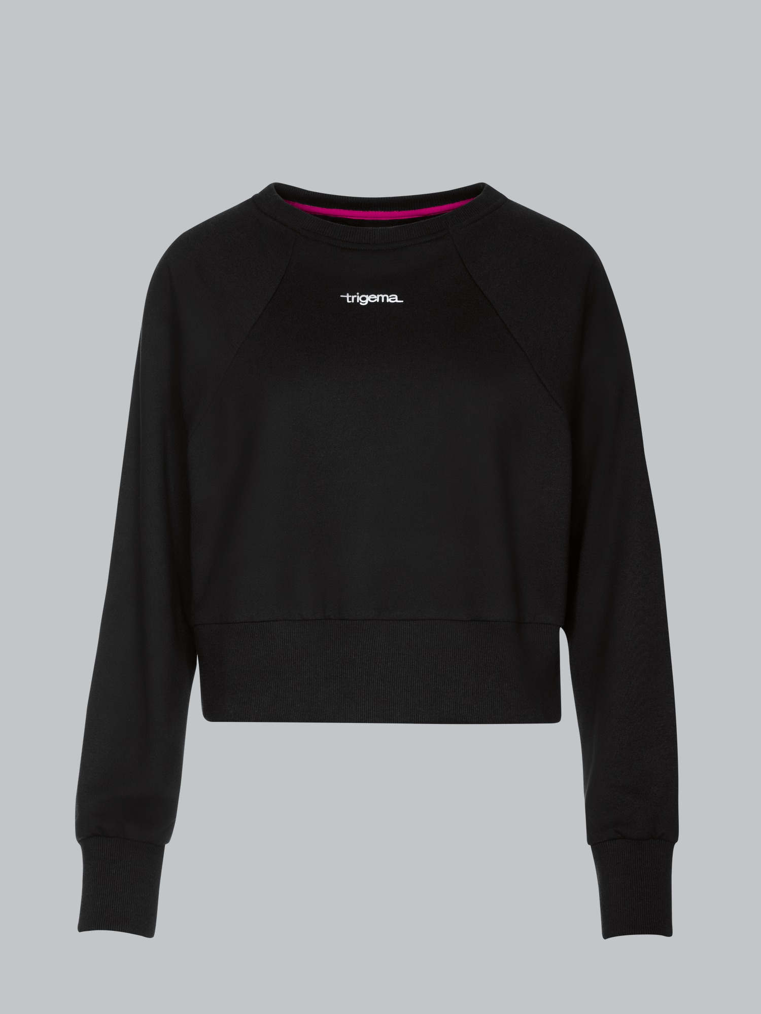 Cropped Sweatshirt in leichter Qualität Schwarz