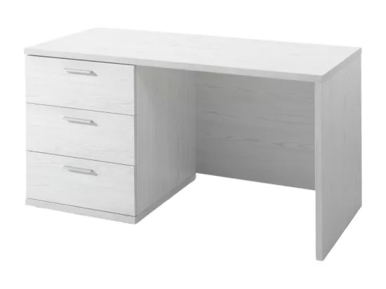 Bureau robuste pour enfant avec 3 tiroirs collection OLGA coloris blanc effet bois.