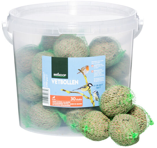 Welkoop Vetbollen in net in emmer - Tuinvogelvoer - 30 Stuks - original