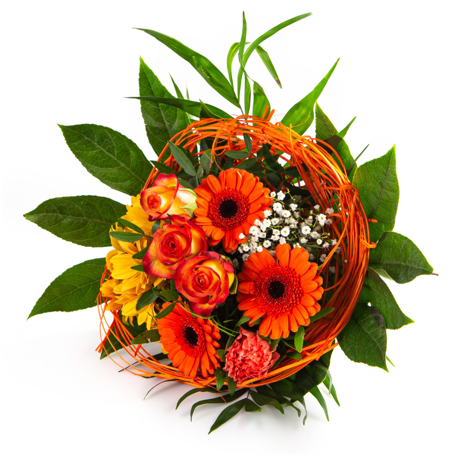Biedermeier Blumenstrauss orange