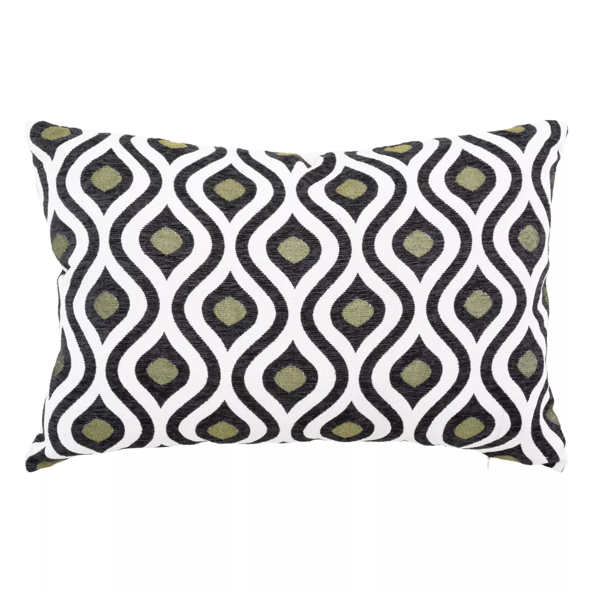 Coussin rectangulaire polycoton (35 x 58 cm) Twist Noir