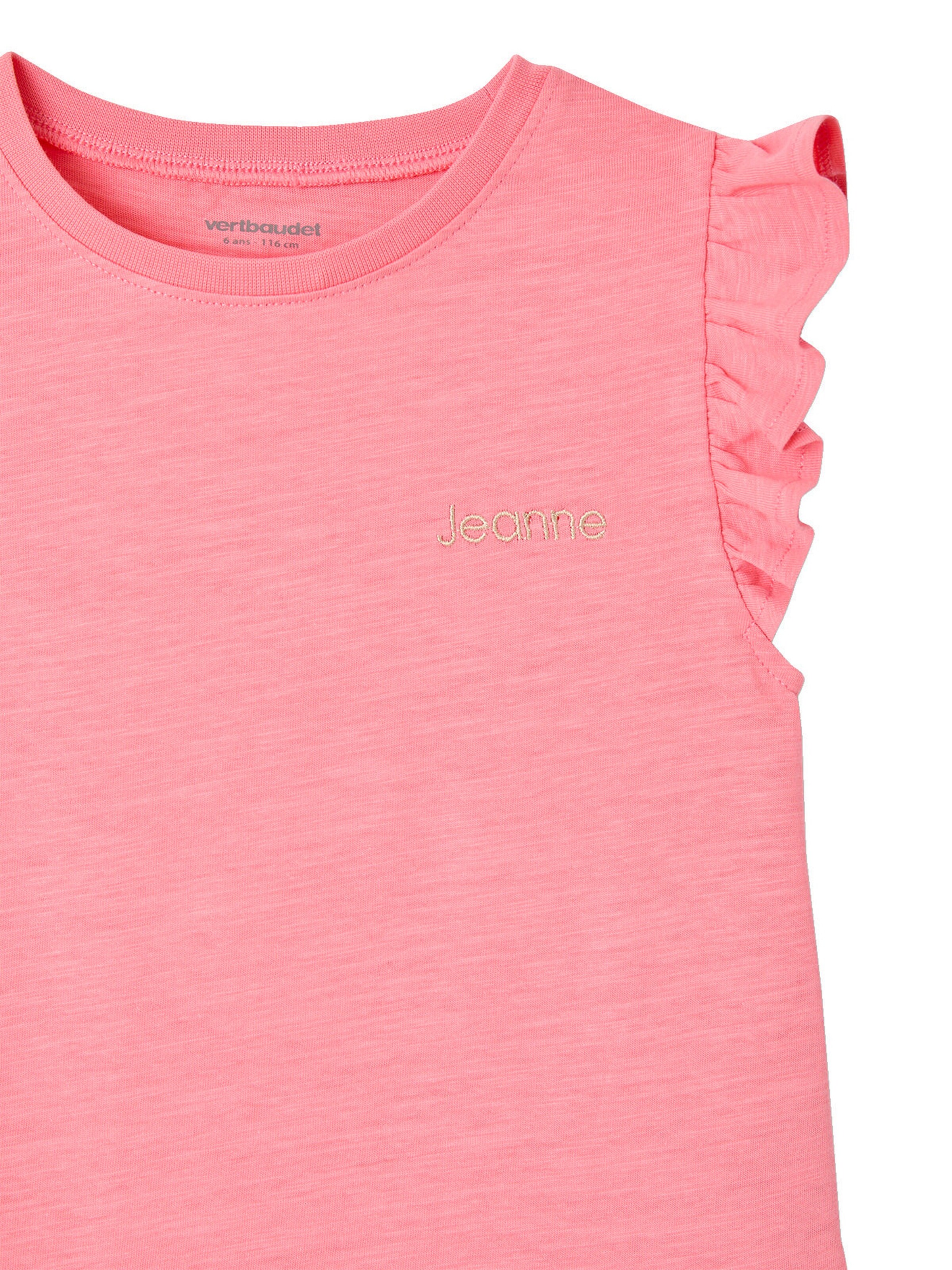 Vertbaudet Mädchen Kleid mit Volantärmeln Basic rosa