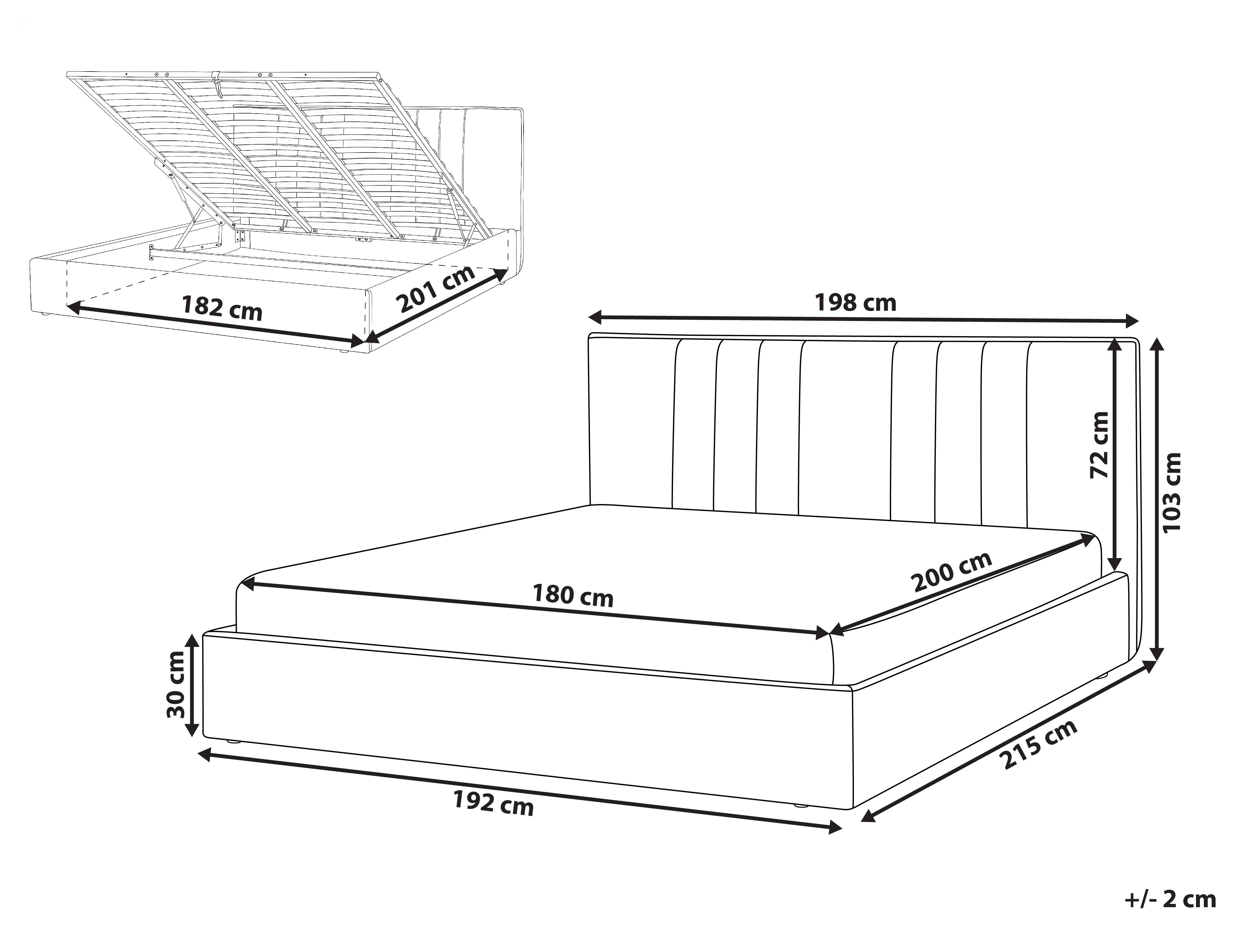 Bed met opbergruimte Stof TARASCON 180 x 200 cm Taupe