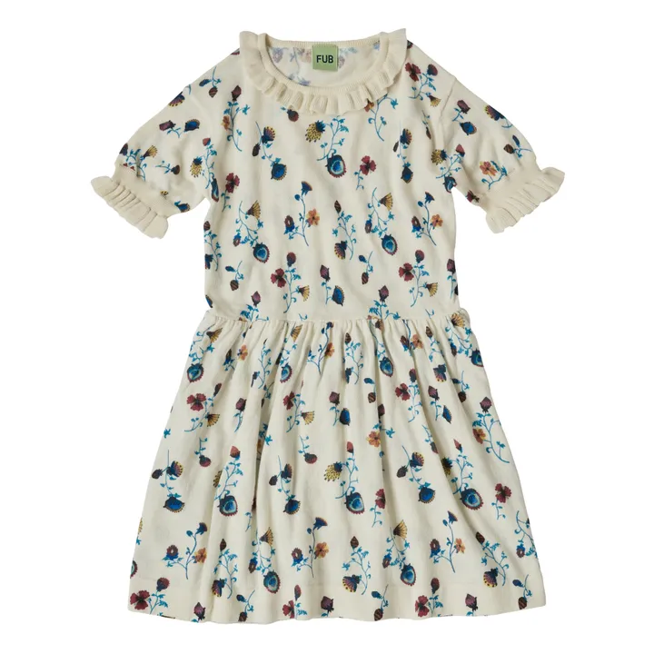 FUB Robe Maille Extra Fine Fleur Coton Bio | Ecru