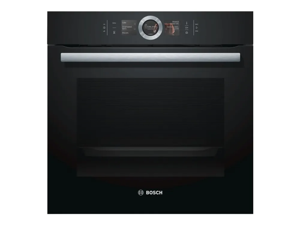 Bosch Serie | 8 HSG636BB1 - Ovn - med dampfunktion - til indbygning - niche - bredde: 56 cm - dybde: 55 cm - højde: 58.5 cm - med selv-rengøring - Klasse A  - sort