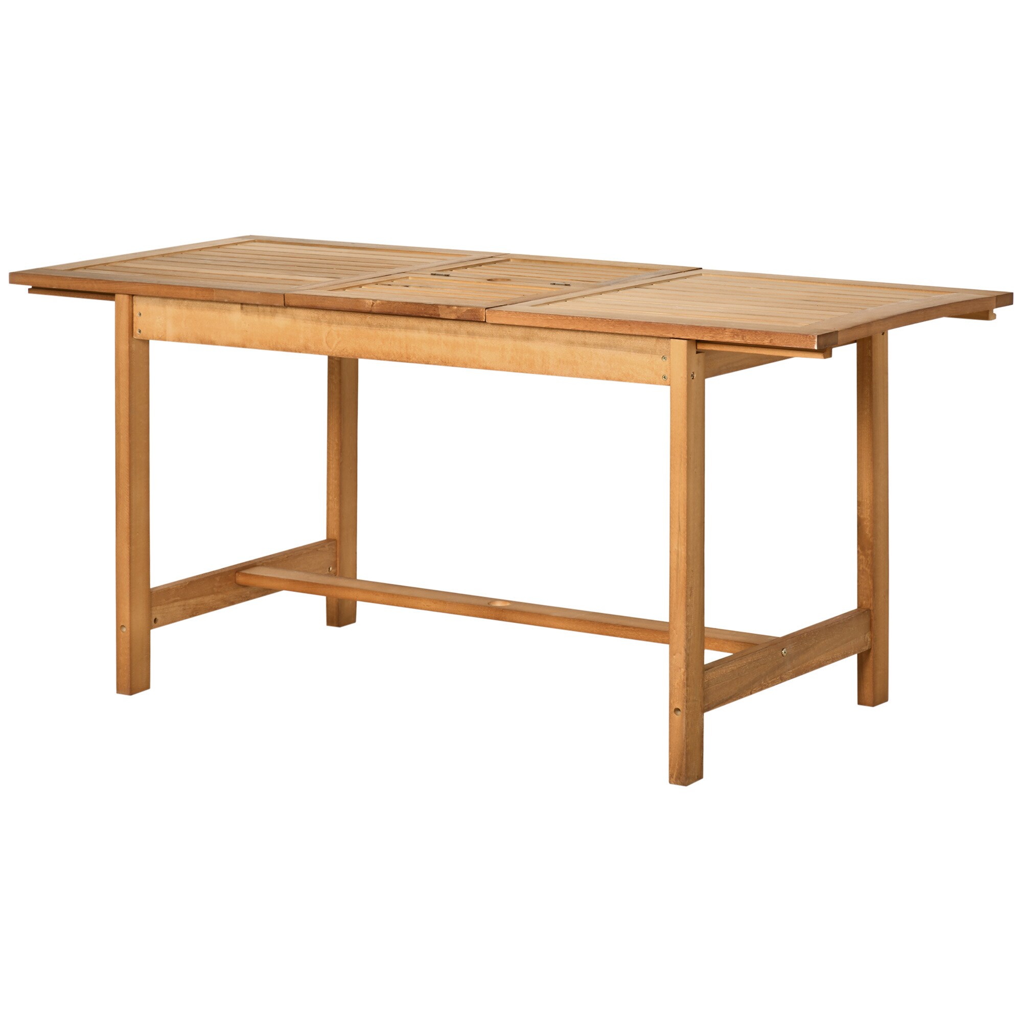 Outsunny Gartentisch ausziehbar rotbraun 120/160 x 70 x 72 cm (LxBxH)