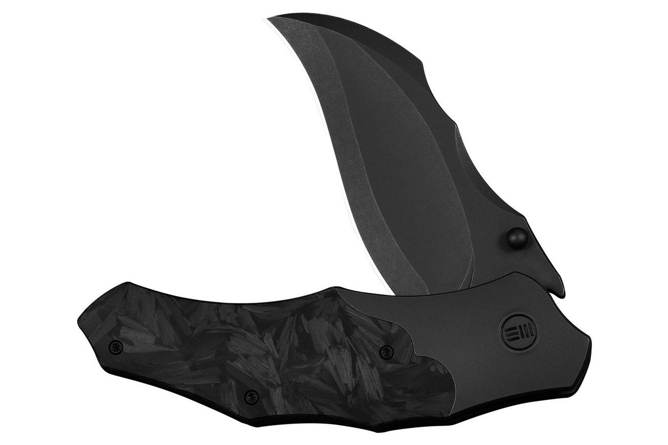 WE Knife Orc Boss WE24042-1 Blackwashed CPM 20CV, Black Titanium Shredded Carbon Inlay, zakmes, Grant Chambers design