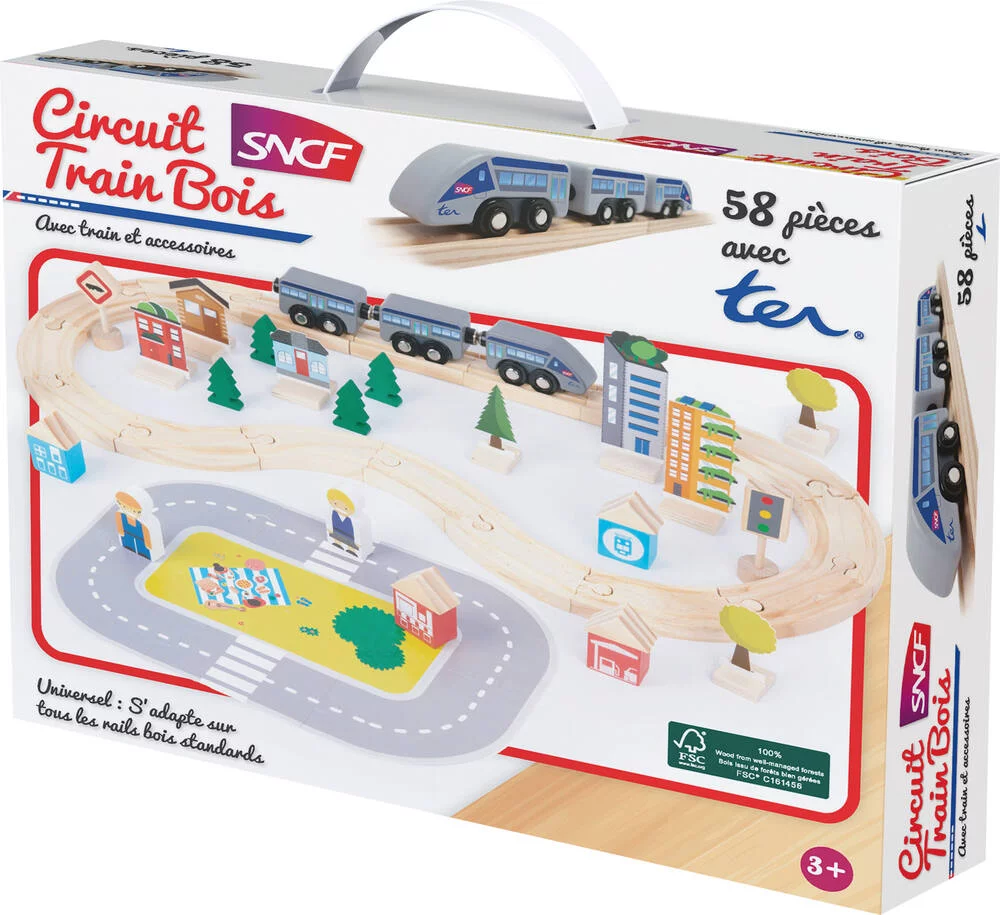 SET CIRCUIT TRAIN SNCF TER 58 PIECES