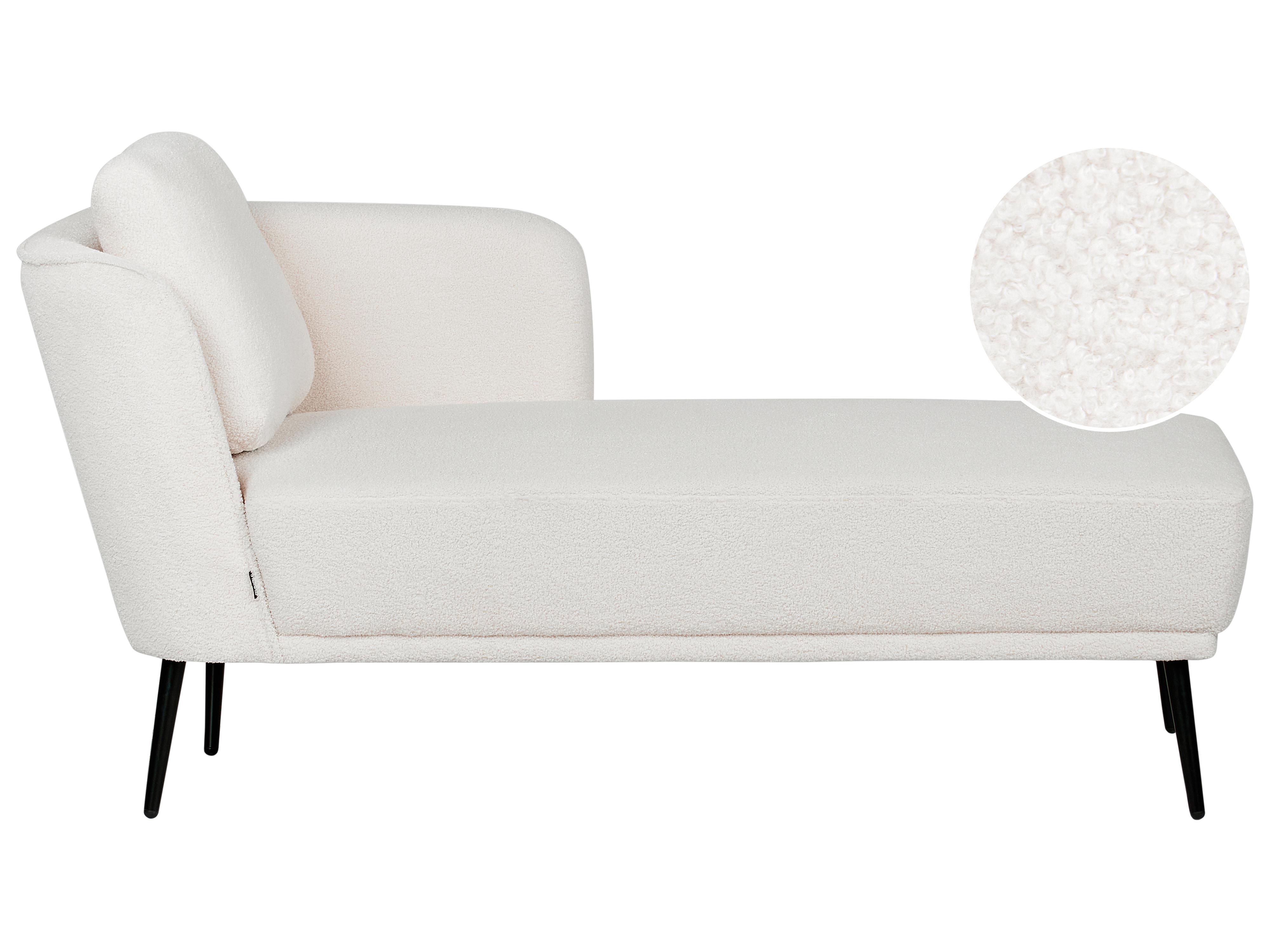 Linkszijdige chaise longue ARTHEZE Bouclé Gebroken wit