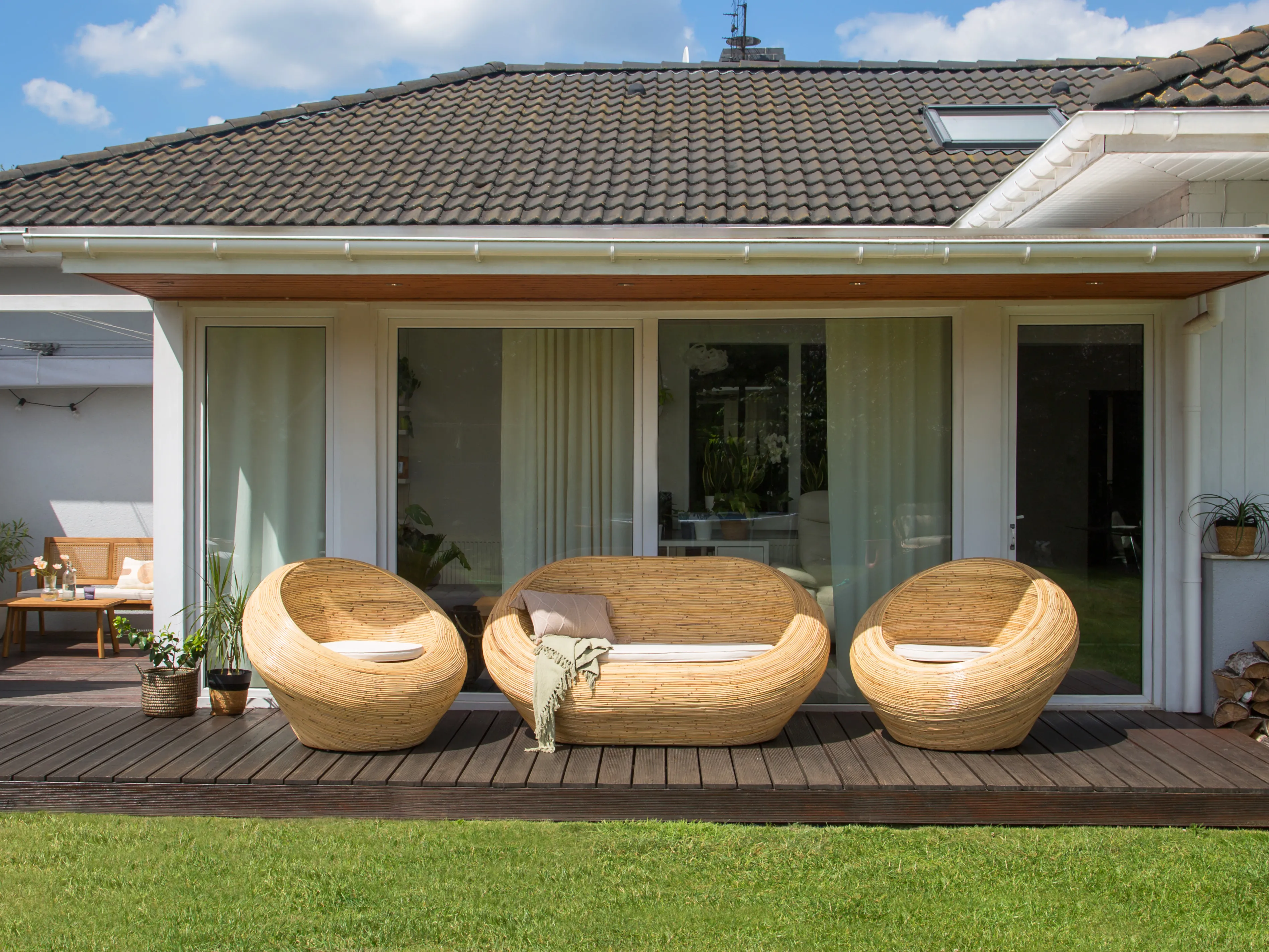 Tuin loungebank 2-zits MAIORI Rotan Natuurlijk