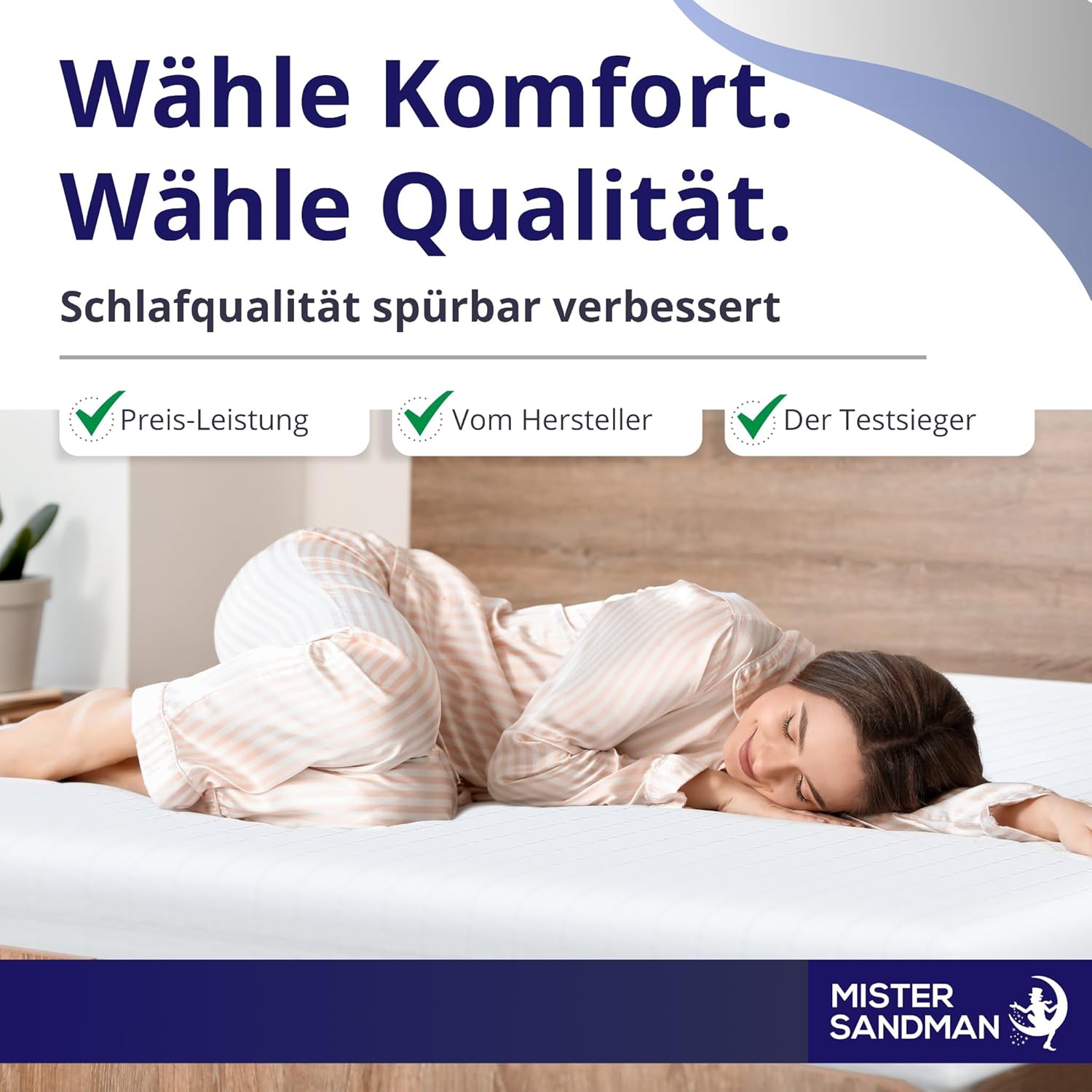Mister Sandman Matratze 120 x 190 cm – Ergonomische Kaltschaummatratze H2 Öko-Tex Zertifiziert 7-Zonen Orthopädische Matratzen 15 cm Höhe – Hypoallergen, Waschbarer Bezug – Rollmatratze
