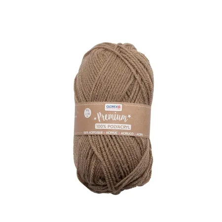 Glorex Premium Wolle aus 100 % Acryl, 50 g, ca. 140 m, braun