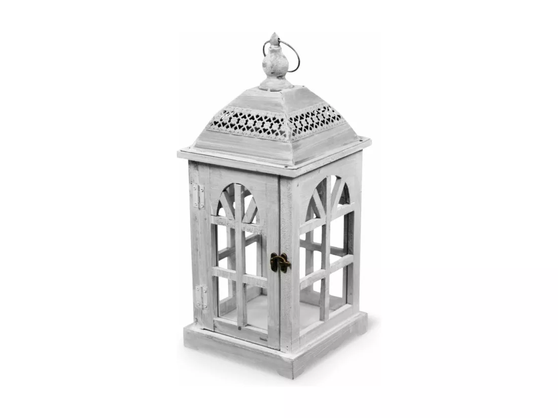 Lanterne Bois Blanc - Décoration d'Autrefois