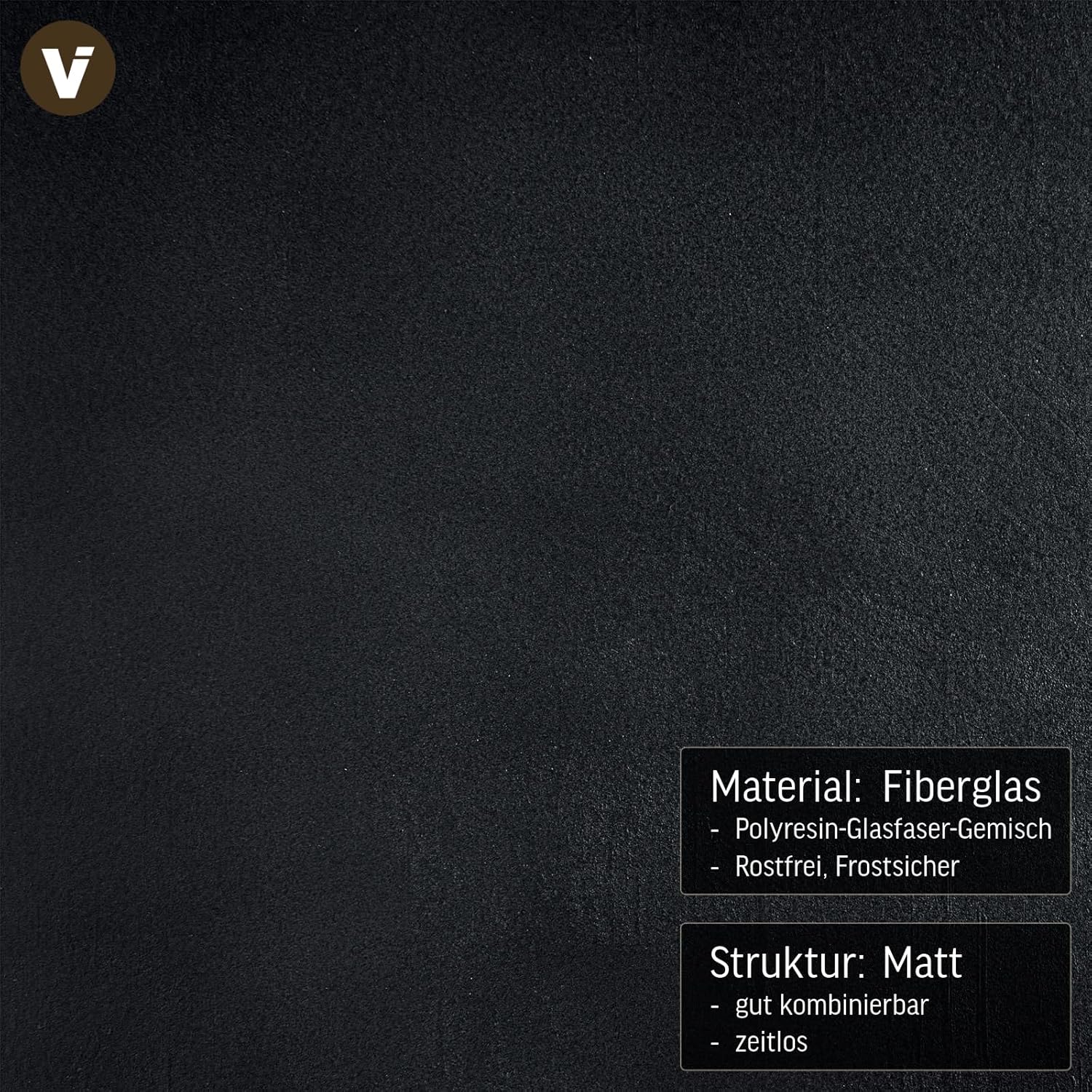VIVANNO Pflanzkübel Pflanztrog Blumentrog Fiberglas Anthrazit Maxi 40x80x40