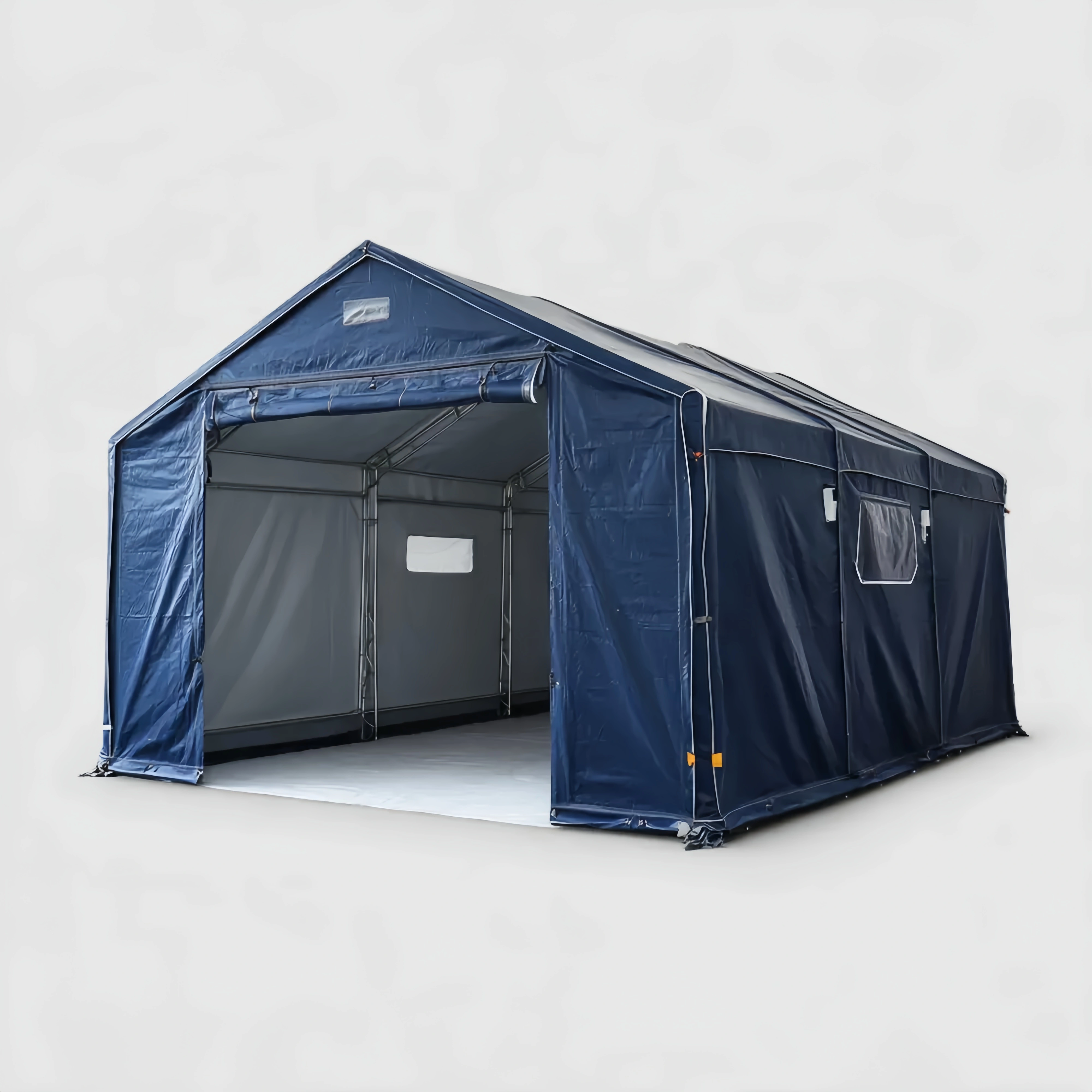 Outdoor Zelt Stahlrahmen 6x3x2,5 m - Dunkelblau - Wasserdicht