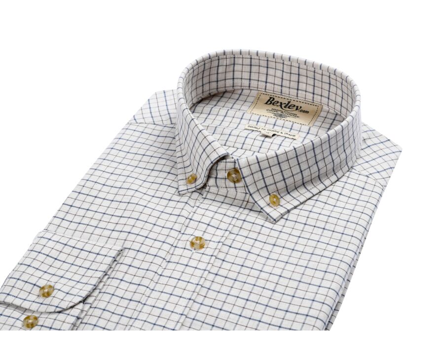 Chemise beige twill à carreaux - BENETT