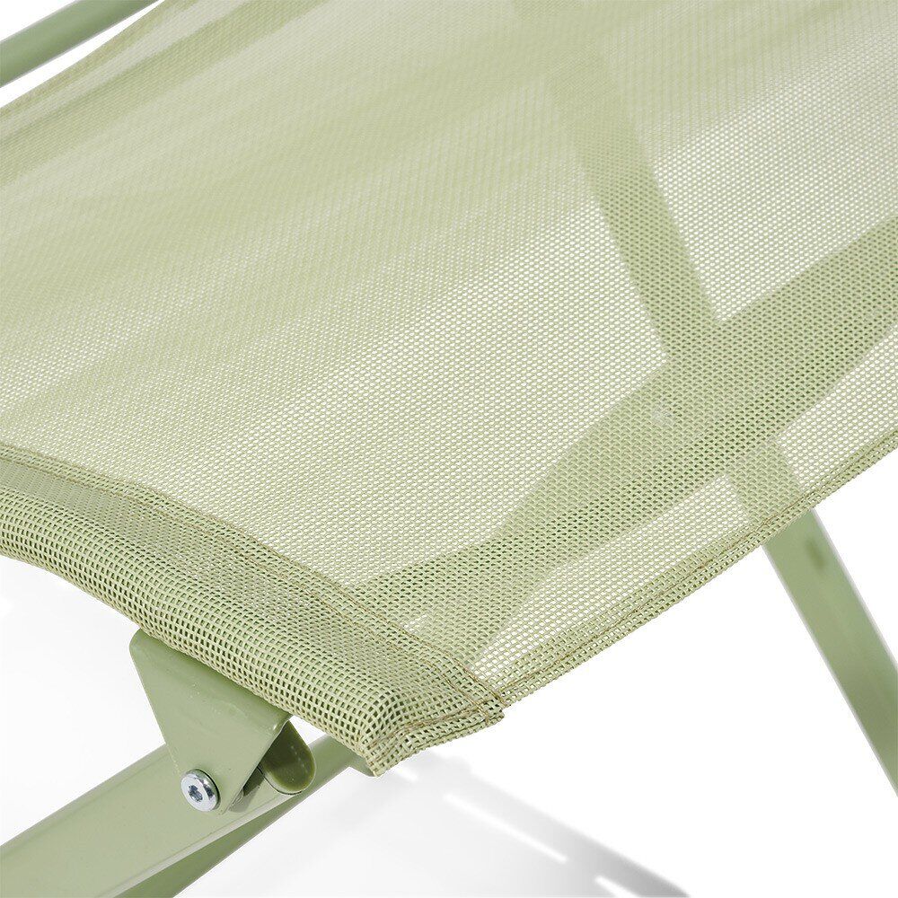 Chaise de jardin pliante London métal et tissu vert sauge