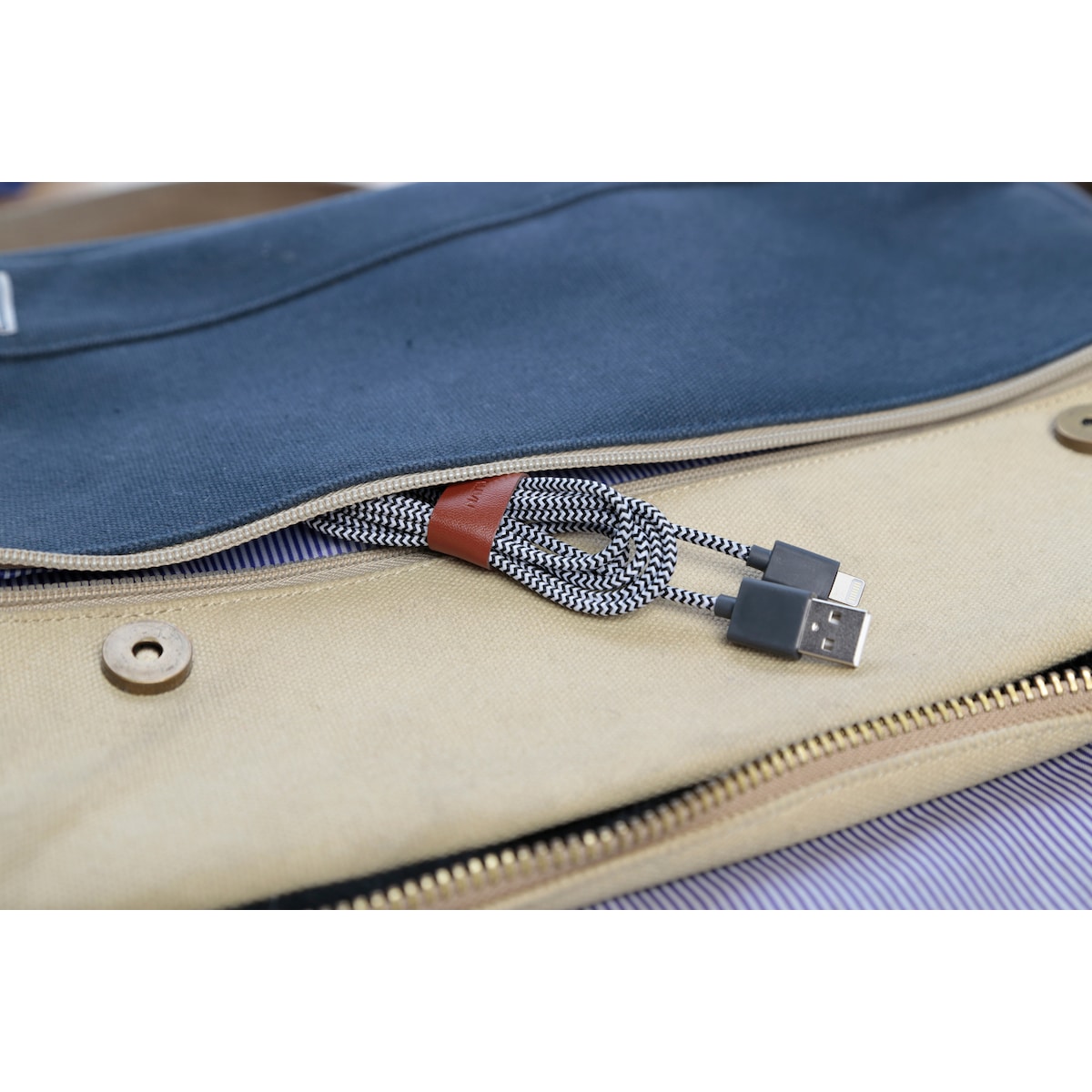 Native Union Belt USB-A til Lightning kabel (sebra)