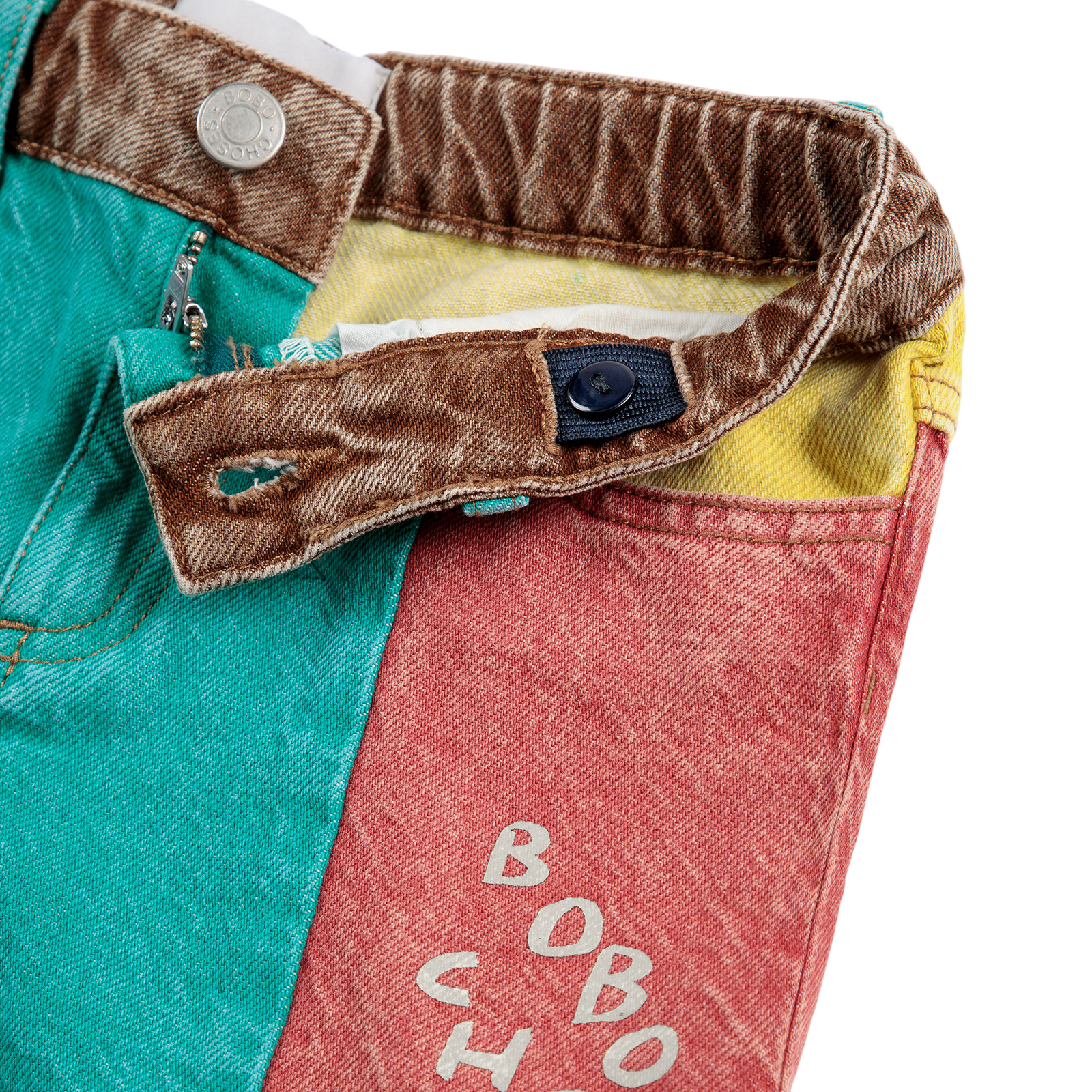 Shorts Color Block Denim Multicolor