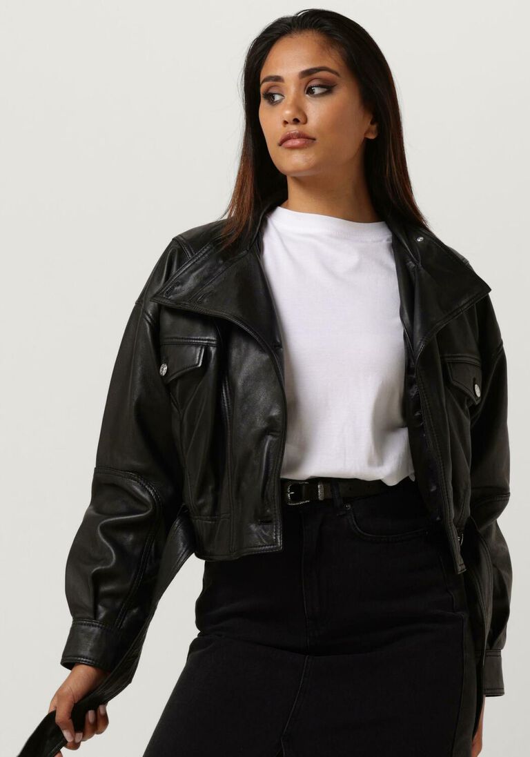 GOOSECRAFT zwarte goosecraft leren jas gc daiguiri jacket