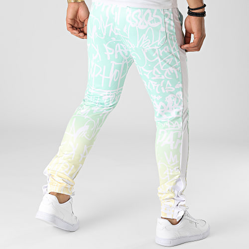 Pantalon Jogging A Bandes 2240158 Vert Clair Jaune Dégradé