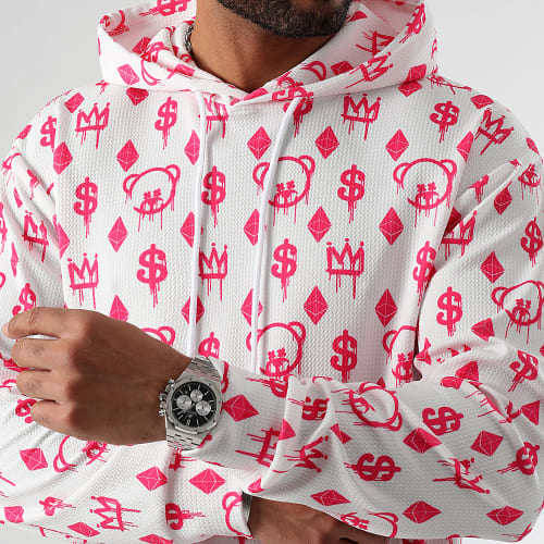 Sweat Capuche Lifestyle Maison De Couture 0073 Blanc Rose