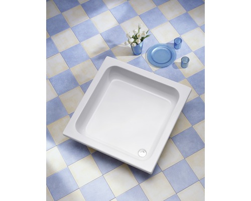 OTTOFOND Loki douchebak 80 x 80 x 16 cm wit glanzend glad 850601