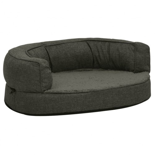 Sofá oval acolchoado para cães Vidaxl com almofada cinza escura