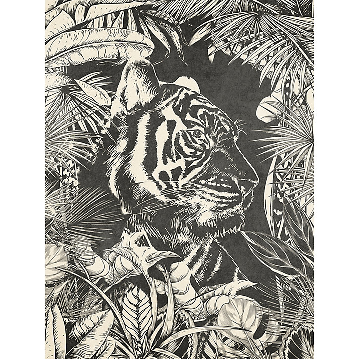 Toile tigre noir et blanc L.60 x l.80 cm Dada Art