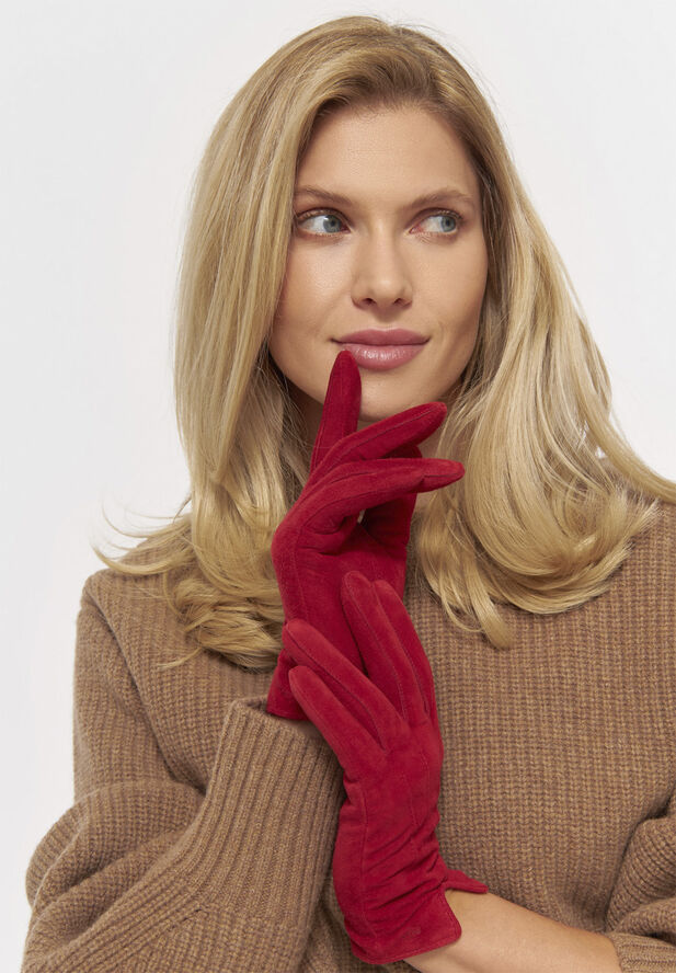MJM MJM Glove Aida W Sheep Suede Red Red