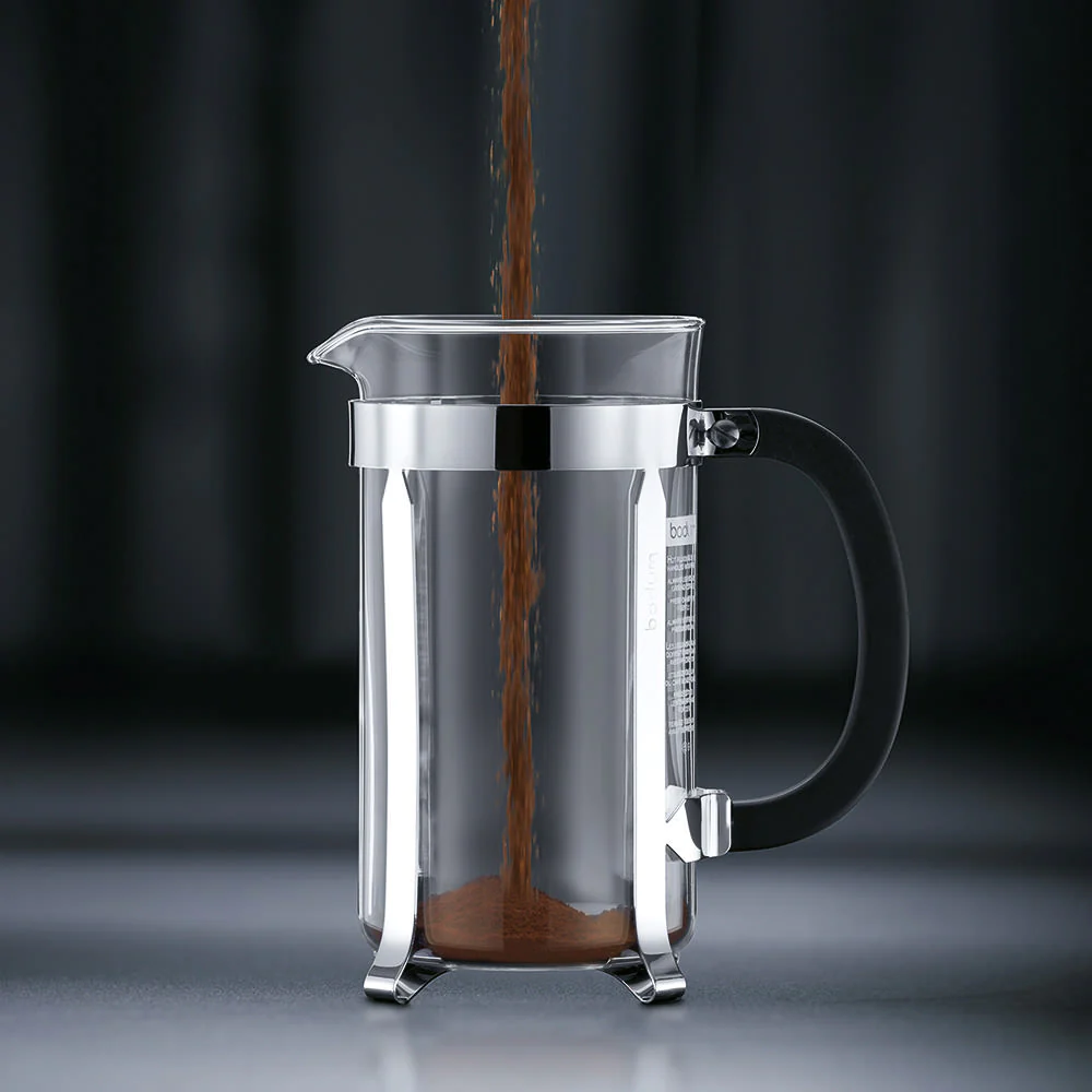 Cafetière Chambord 8 tasses en inox noir Bodum