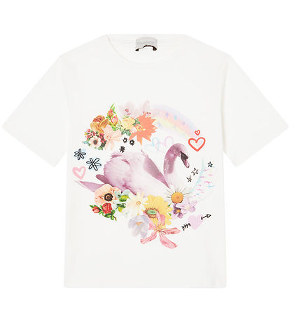 Stella McCartney Kids T-Shirt - Off White m. Schwan