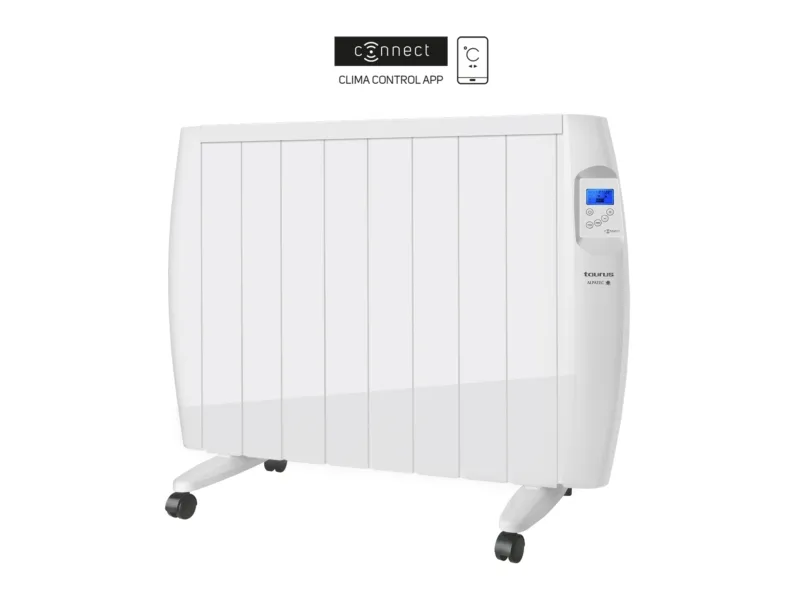 Taurus MALBORK CONNECT 1500, Konvektor elektrisk rumvarmer, IP24, Indendørs, Gulv, Væg, Hvid, LCD