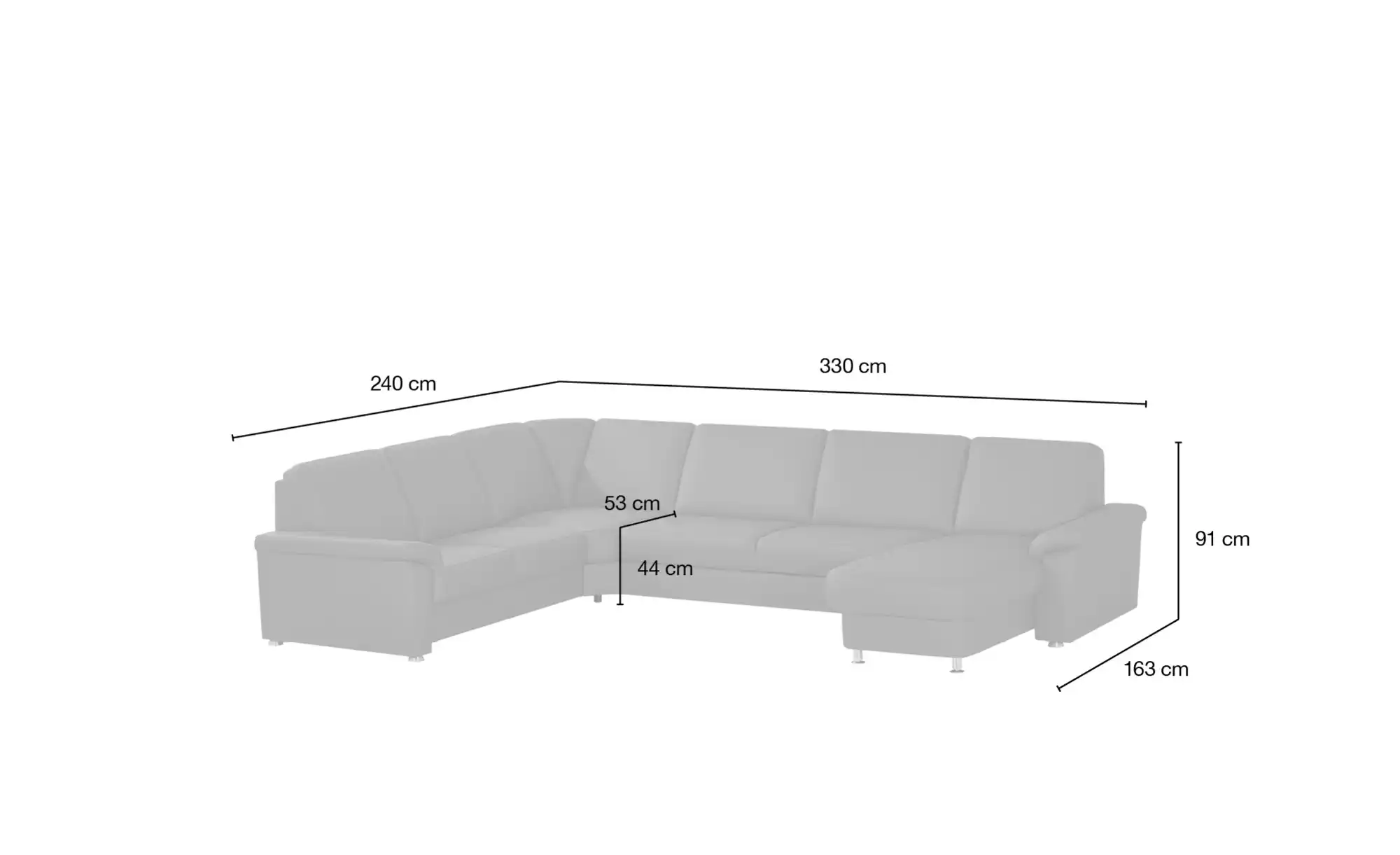 meinSofa Wohnlandschaft Leder Carolin