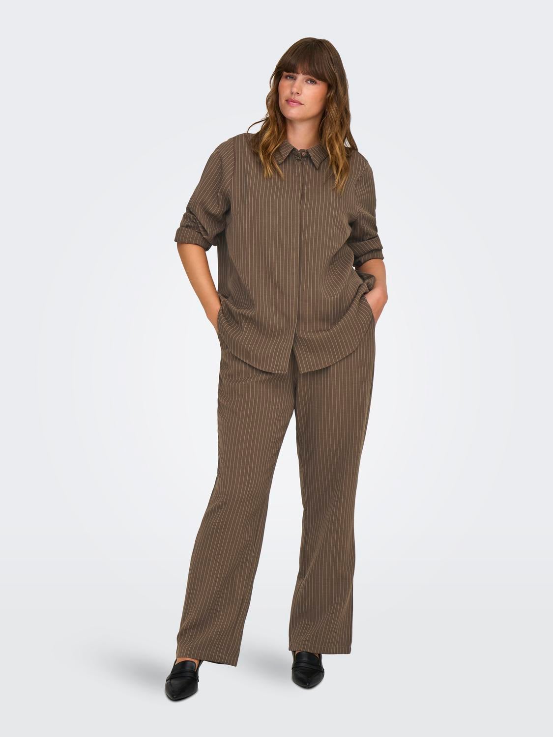 CARPINNY Hohe Taille Normal geschnitten Hose Black Coffee