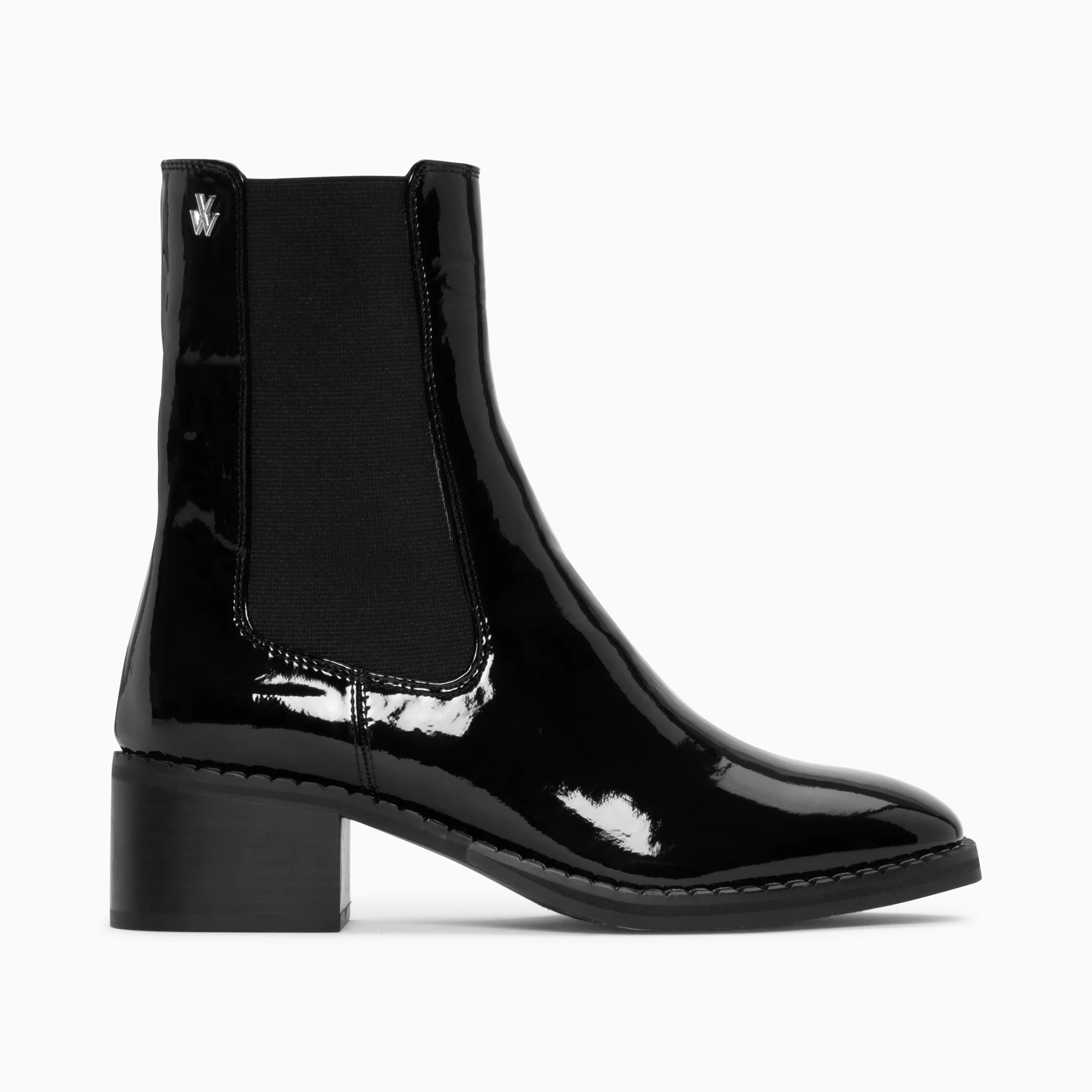 Bottines-Bottines Chelsea Carole montantes noires vernies