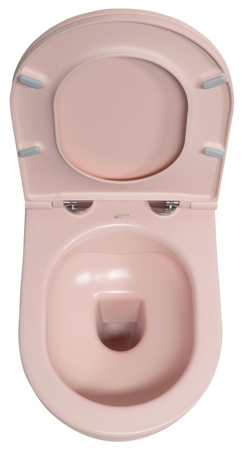 Isvea Infinity randloos toilet 53x36,5cm mat roze