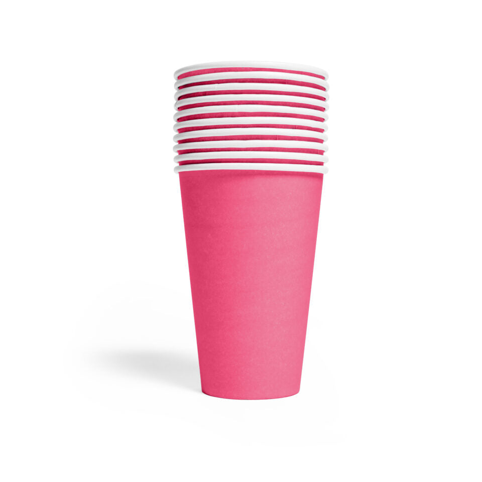 Fuchsia Bekers Papier 210ml 8st
