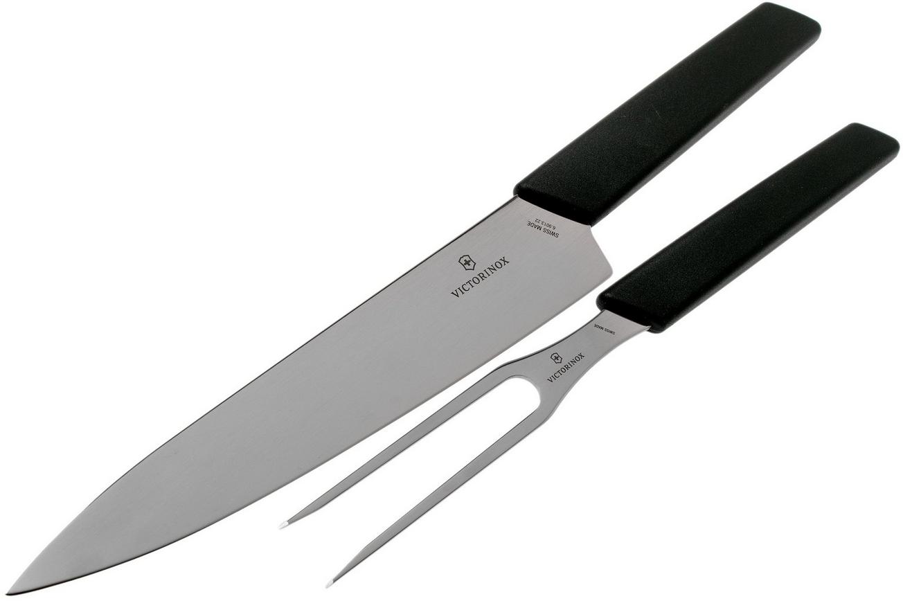 Victorinox Swiss Modern vleesmes en vleesvork, zwart