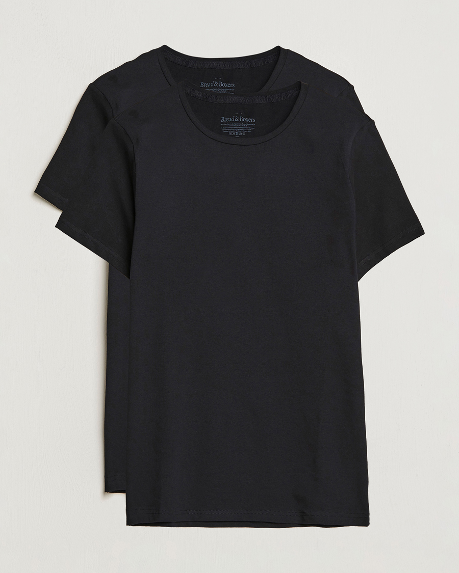 Bread & Boxers 2-Pack Crew Neck Tee Black
