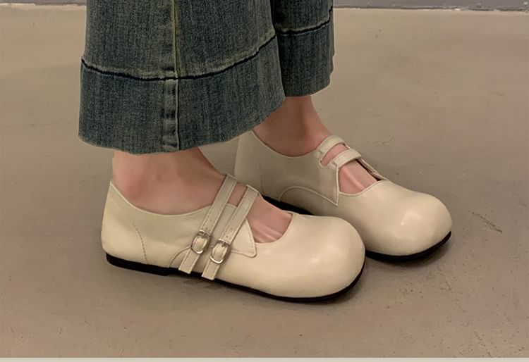Anjay - Mary Jane-schoenen met vierkante neus en platte hak