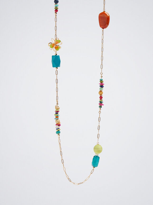Colar com Pedra Semipreciosa - Multicolorido