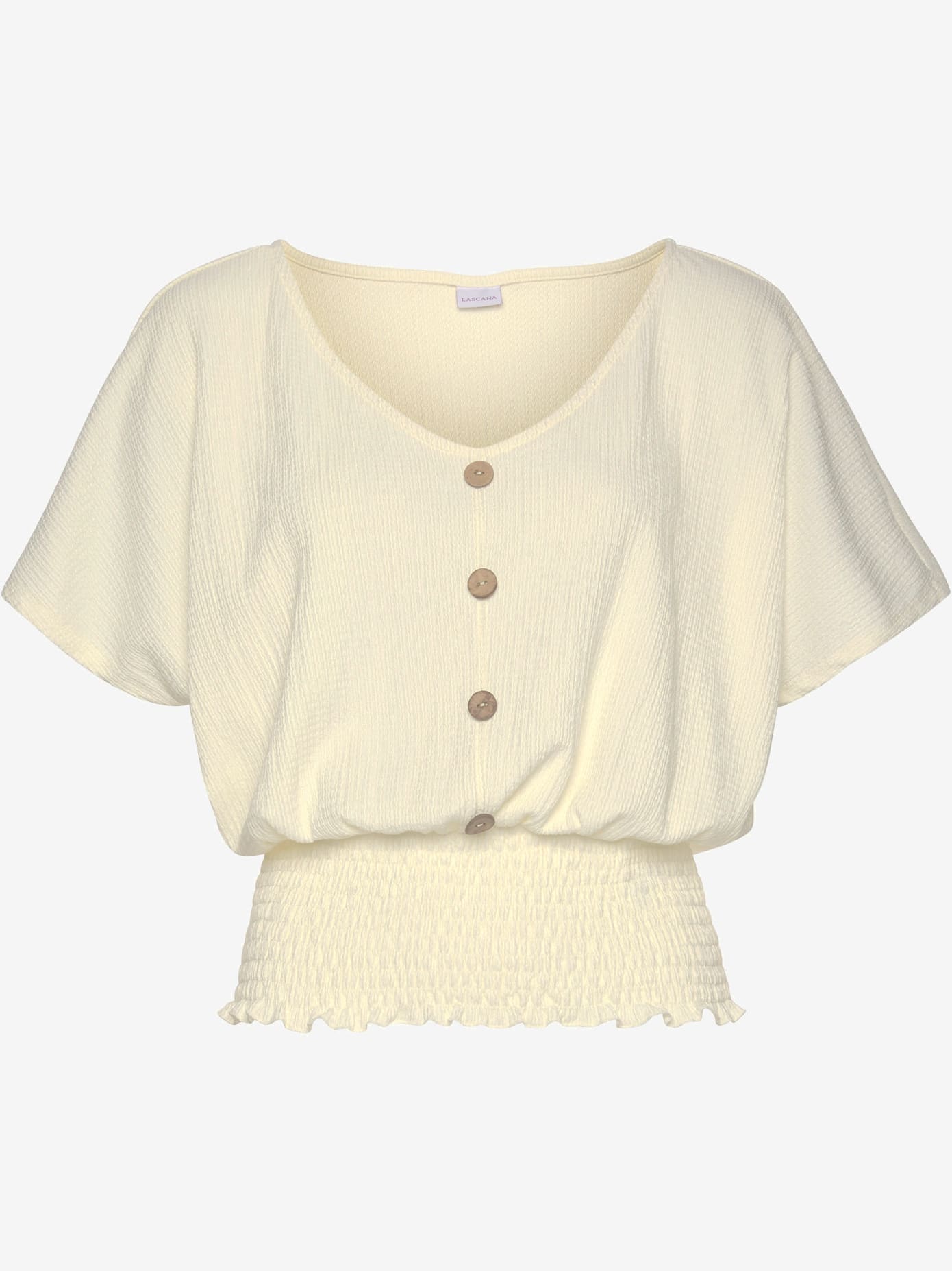 T-shirt en v fausse patte de boutonnage devant