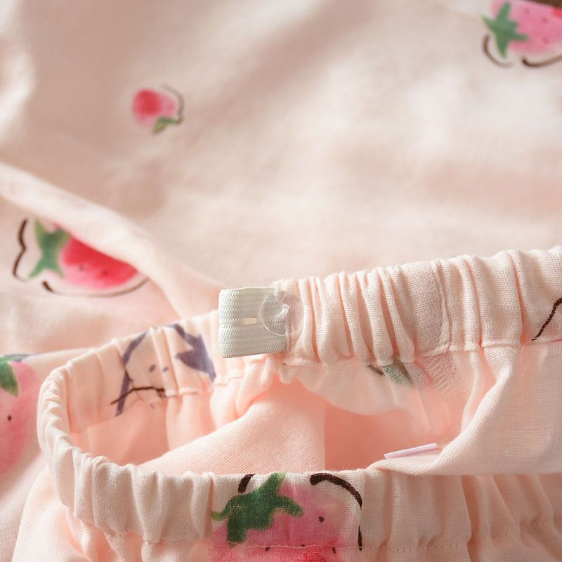 MelMount - Pyjamaset: bedrukte kimonotop met elleboogmouwen + broek